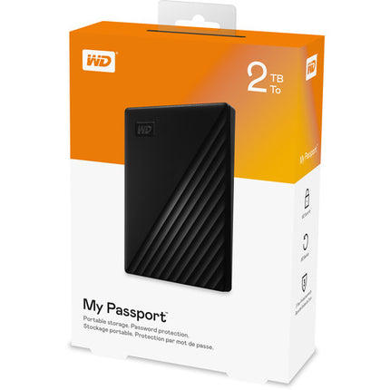 WD My Passport Disco Duro Externo 2TB USB 3.2 Gen 1 Negro