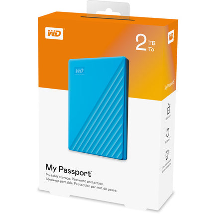 WD 2TB My Passport Disco Duro Externo USB 3.2 Gen 1 256-Bit AES