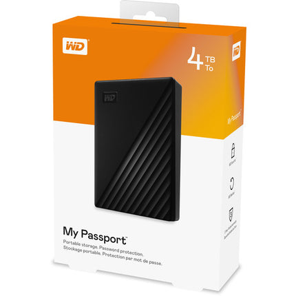 WD 4TB My Passport Disco Duro Externo USB 3.2 Gen 1 Negro