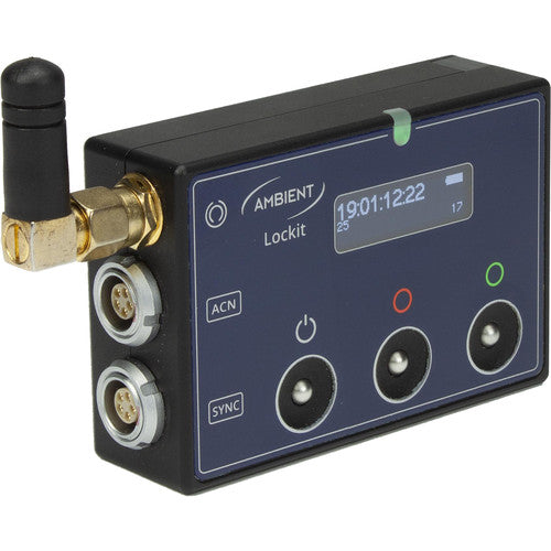 Ambient Recording ACN-CL Lockit Sincronizador de Código de Tiempo Inalámbrico Compacto con Pantalla OLED y Dual LEMO