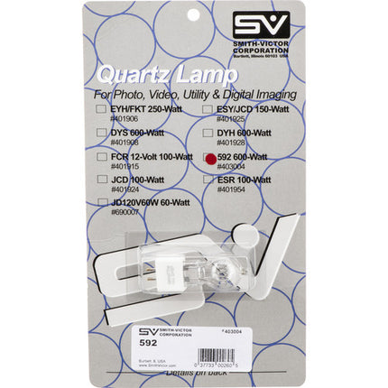 Smith-Victor 592 Lámpara DYH 600W 120V para TL2 Torchlamp