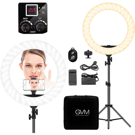 GVM Anillo de Luz LED bicolor 18 pulgadas 3200-5600K Control Bluetooth