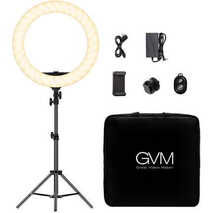 GVM Anillo de Luz LED bicolor 18 pulgadas 3200-5600K Control Bluetooth