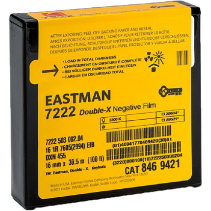 Kodak Eastman Double-X Película Negativo Blanco y Negro 16mm 100' Single Perf