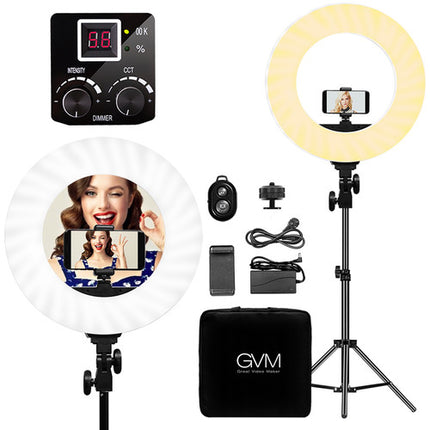 GVM Ring Light LED Bicolor 14" Temperatura 3200-5600K Dimmer 1-100%