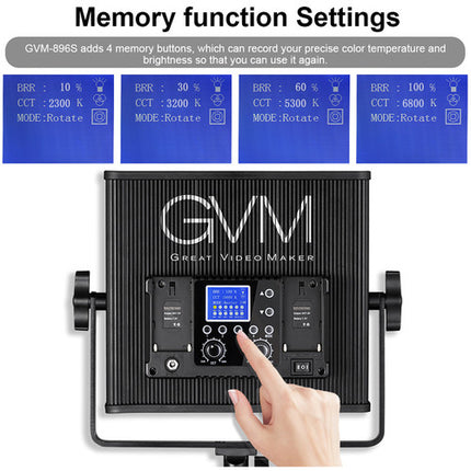 GVM 896S Kit de Iluminación LED Bicolor 3 Paneles 2300-6800K 25° ángulo