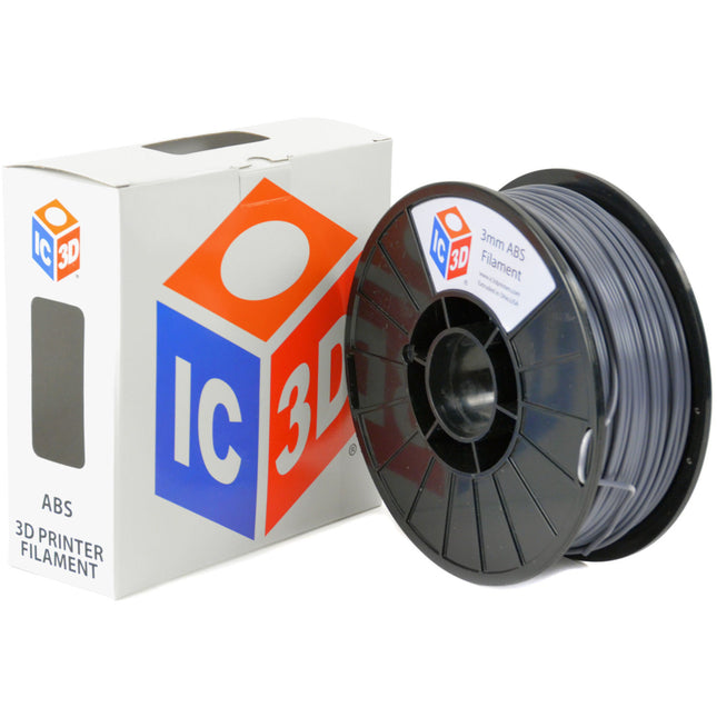 IC3D Industries Filamento ABS 3mm 1kg Gris para Impresoras 3D