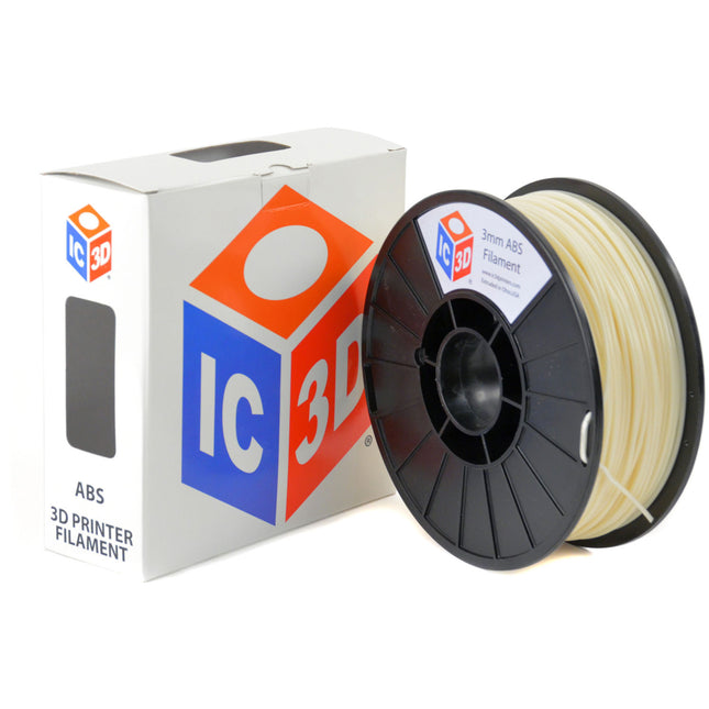 IC3D Industries Filamento ABS 3mm 1kg Natural para impresión 3D
