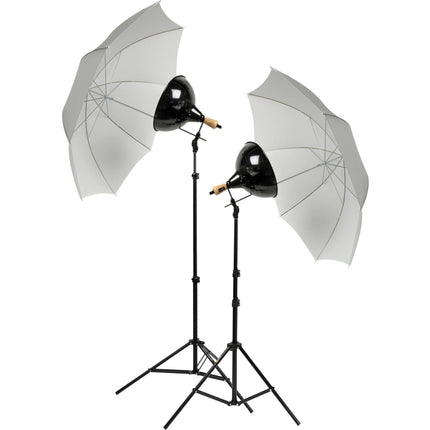 Impact Tungsten Kit de Dos Reflectores con Soportes de 6 y Paraguas 250W