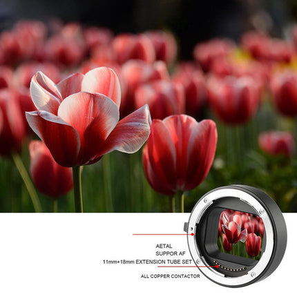 Meike MK-Z-AF1 Tubos de extensión 11mm y 18mm para Nikon Z con contactos de cobre
