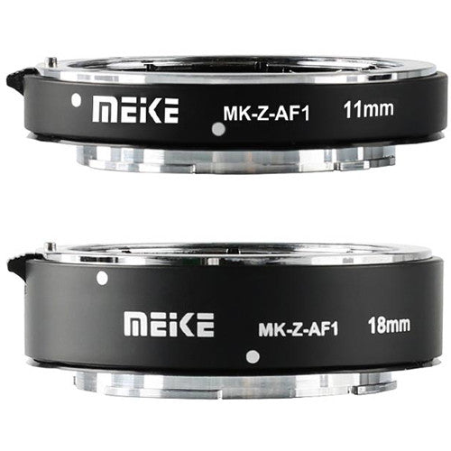 Meike MK-Z-AF1 Tubos de extensión 11mm y 18mm para Nikon Z con contactos de cobre