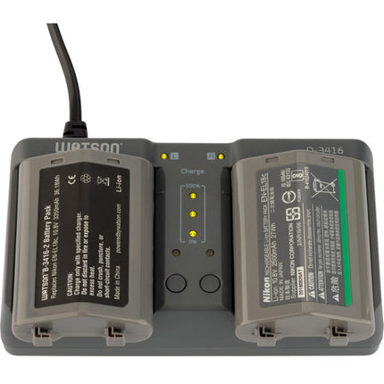Cargador Doble Watson para Baterías EN-EL18 y EN-EL4 con Indicadores LED y Protección