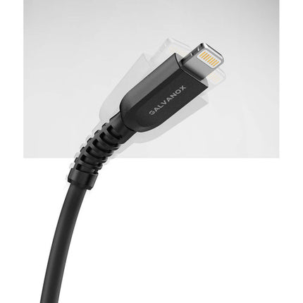 Galvanox Cargador de Pared USB Type-C 18W con Cable Lightning 5 ft Negro