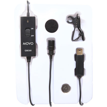 Movo Photo GM300 Micrófono Lavalier Omnidireccional para GoPro 9.2 pies cable
