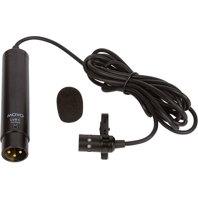 Movo Photo LV8-C Micrófono Lavalier Cardioide con Conector XLR 12mm y Cable 6.5'