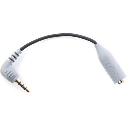 Movo Photo MC3 Adaptador de Micrófono 3.5mm TRS a TRRS 5" con Conectores Dorados
