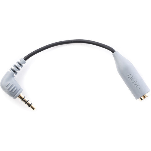 Movo Photo MC3 Adaptador de Micrófono 3.5mm TRS a TRRS 5" con Conectores Dorados