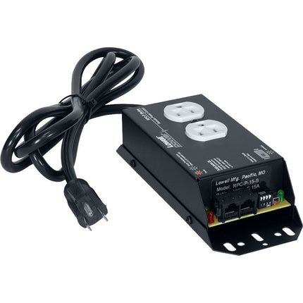 Lowell Manufacturing Control de Energía Remoto con Supresión de Sobretensión 15A 2 Salidas
