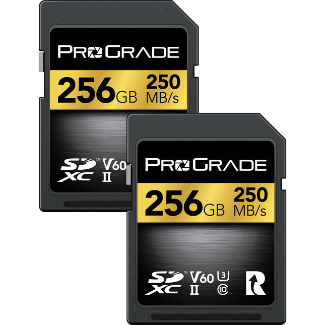 ProGrade Digital 256GB Gold UHS-II SDXC Tarjeta de Memoria 2-Pack V60 250MB/s