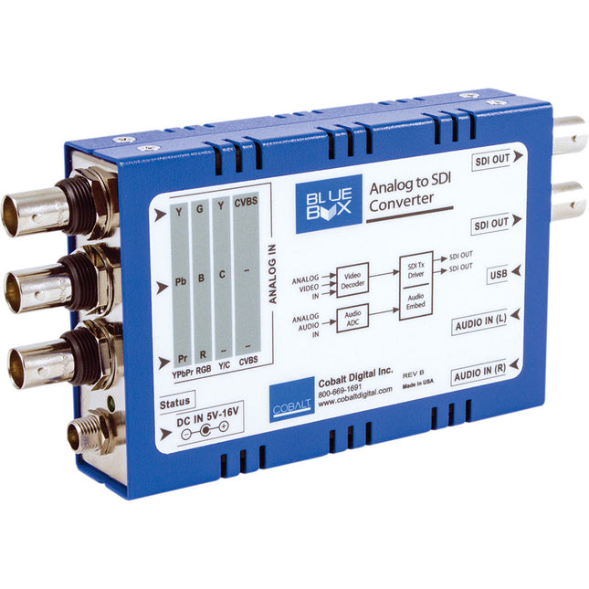 Cobalt BBG-ATOS Convertidor Analógico a HDSD-SDI con Inserción de Audio 12-Bit y Soporte SMPTE