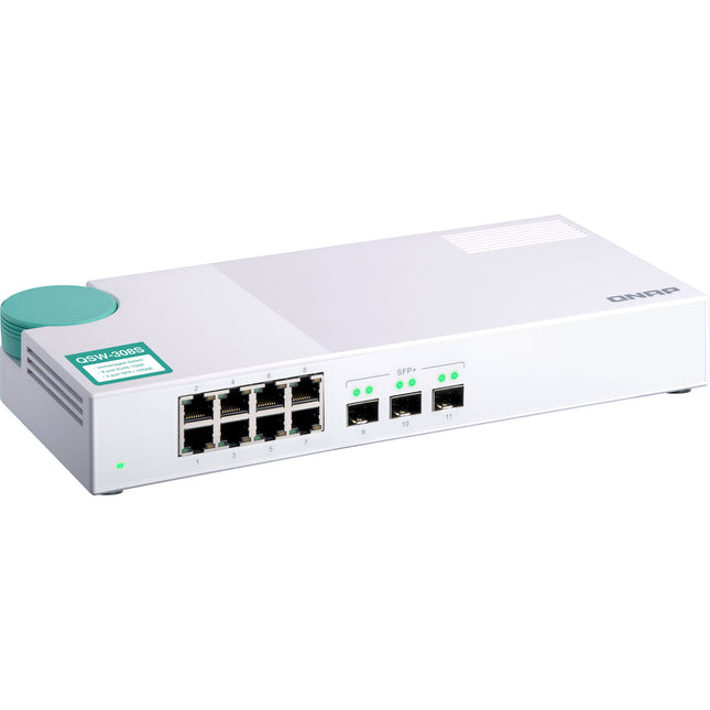 QNAP QSW-308S Switch de Red 8 Puertos Gigabit 3 Puertos 10Gbps SFP+