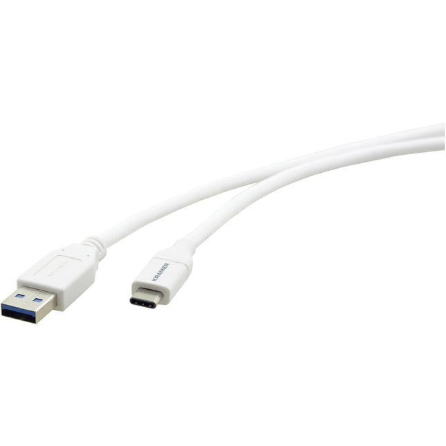 Kramer Cable USB-C a USB-A 3.2 Gen 2 3 pies Blanco 10 Gb/s 3A
