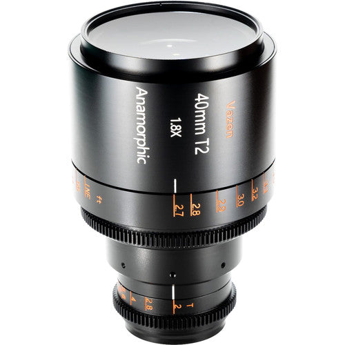 Vazen 40mm T2 1.8x Lente Anamórfico para Cámaras Micro Cuatro Tercios Apertura T2-T16 300° Enfoque