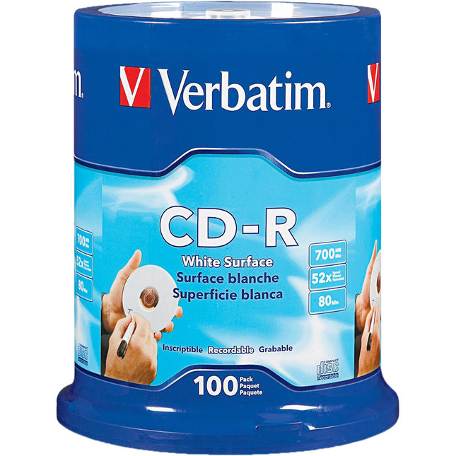 Verbatim CD-R 700MB Disco Blanco 100 Unidades con Garantía Limitada