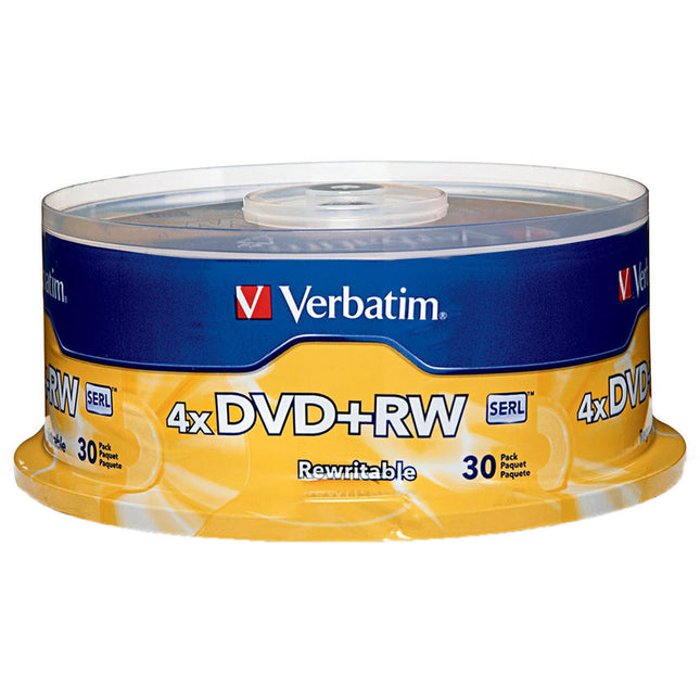 Verbatim DVD+RW Disc 4x Pack de 30 con Garantía Limitada de por Vida