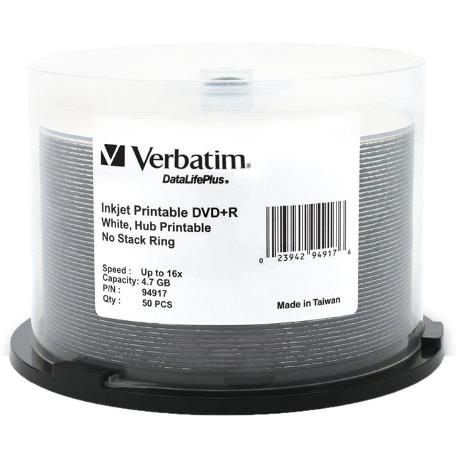 Verbatim DVD+R DataLifePlus Disco Grabable Printable 4.7GB 16X Pack 50