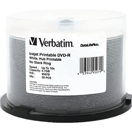 Verbatim DVD-R 4.7GB 16X Grabable Printable DataLifePlus 50 Unidades
