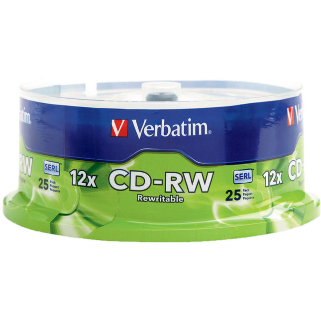 Verbatim CD-RW Disco Regrabable 700MB Paquete 25 unidades limitado garantía fabricante