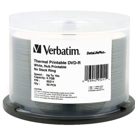 Verbatim DVD-R 4.7GB 16X DataLifePlus Grabables Paquete 50 unidades