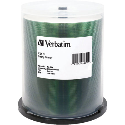 Verbatim CD-R Disco Grabable Plata 700MB 52X Paquete de 100