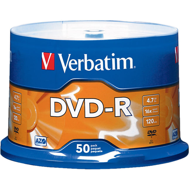 Verbatim DVD-R 4.7GB 16x Paquete de 50 discos para grabación óptima