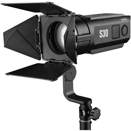 Godox S30 Luz LED de Enfoque 5600K 6-55 Grados con Barndoor