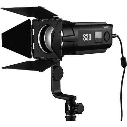 Godox S30 Luz LED de Enfoque 5600K 6-55 Grados con Barndoor