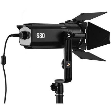Godox S30 Luz LED de Enfoque 5600K 6-55 Grados con Barndoor