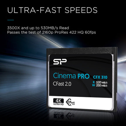 Silicon Power 256GB Cinema PRO CFX 310 Tarjeta de Memoria cFAST 2.0 530MB/s Lectura 330MB/s Escritura