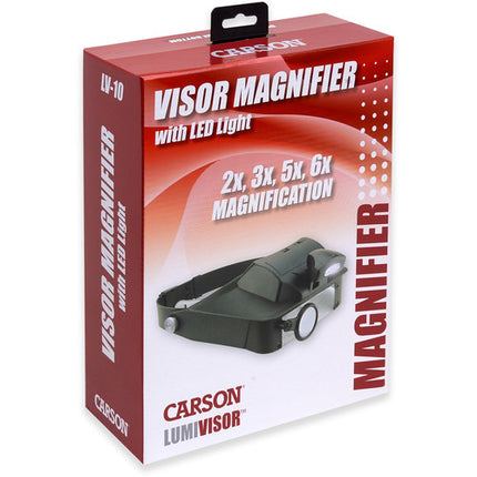 Carson LV-10 LumiVisor Lupa de Cabeza 2x 3x 5x 6x con Luz LED Ajustable