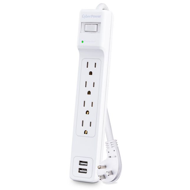 CyberPower P403URC1 Protector de Sobretensión Blanco 4 Salidas 500 Julios 2 Puertos USB