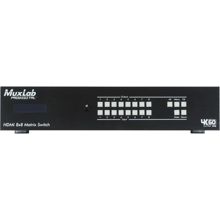 MuxLab HDMI 8x8 Matriz Switch con Salidas HDBaseT 4096x2160 60Hz Control IR