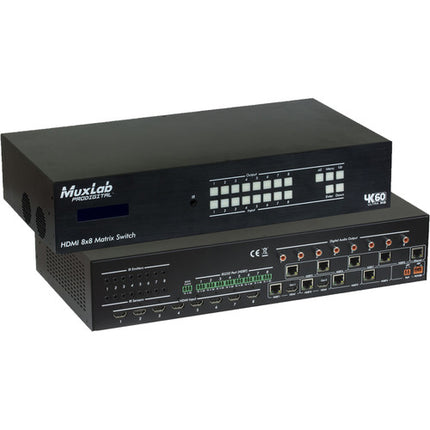 MuxLab HDMI 8x8 Matriz Switch con Salidas HDBaseT 4096x2160 60Hz Control IR