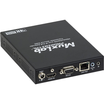 MuxLab 4K HDMI Dante sobre IP Transmisor PoE 4 DIP RS232 IR 328ft