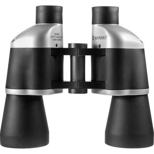 Binoculares Barska 10x50 sin enfoque óptica fully coated y ángulo 70°