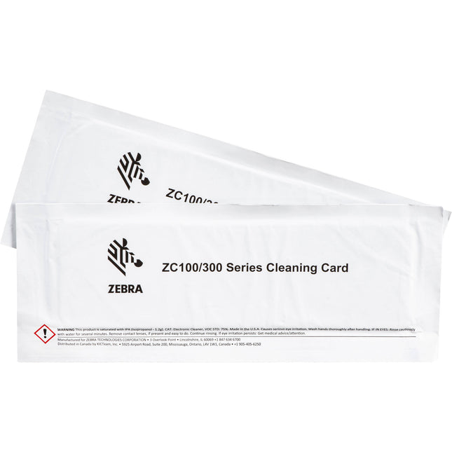 Zebra Cleaning Card Kit para ZC100 y ZC300 2000 imágenes para impresoras tarjetas