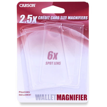 Carson WM-01 Lupa de Billetera 2.5x con Spot 6x Ultra Compact Twin Pack