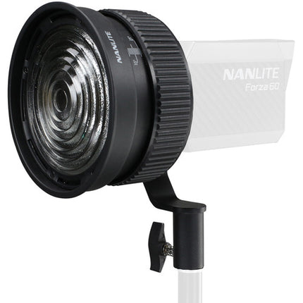 Nanlite FL-11 Lente Fresnel para Forza 60 Ajustable 10-45° con Barndoor Metálico