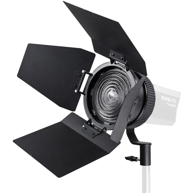 Nanlite FL-11 Lente Fresnel para Forza 60 Ajustable 10-45° con Barndoor Metálico