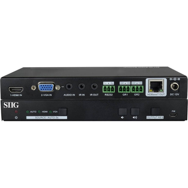 SIIG HDMI VGA 2x1 HDBaseT con Escalador 4K 131 Pies y RS232